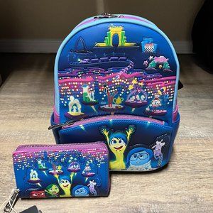 Loungefly Inside Out Control Panel Glow Mini Backpack & Wallet